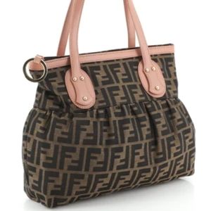 ⭐FENDI  Zucca Ring Pleat Tote/Handbag 💯Authentic
